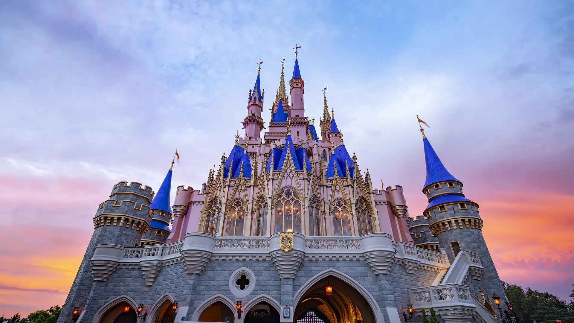 Disney World's Cinderella Castle from behind